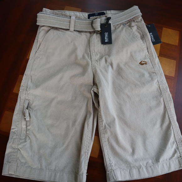 Buffalo Khaki Cargo Shorts w/ Belts 8 - Picture 1 of 4